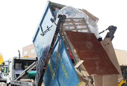 Skip Hire Great Dunmow unloading a skip at the transfer station